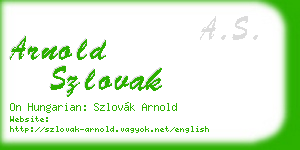 arnold szlovak business card