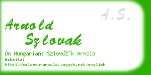 arnold szlovak business card